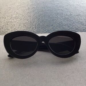 Free People Eden Black Oversized Cat Eye Sunglasses